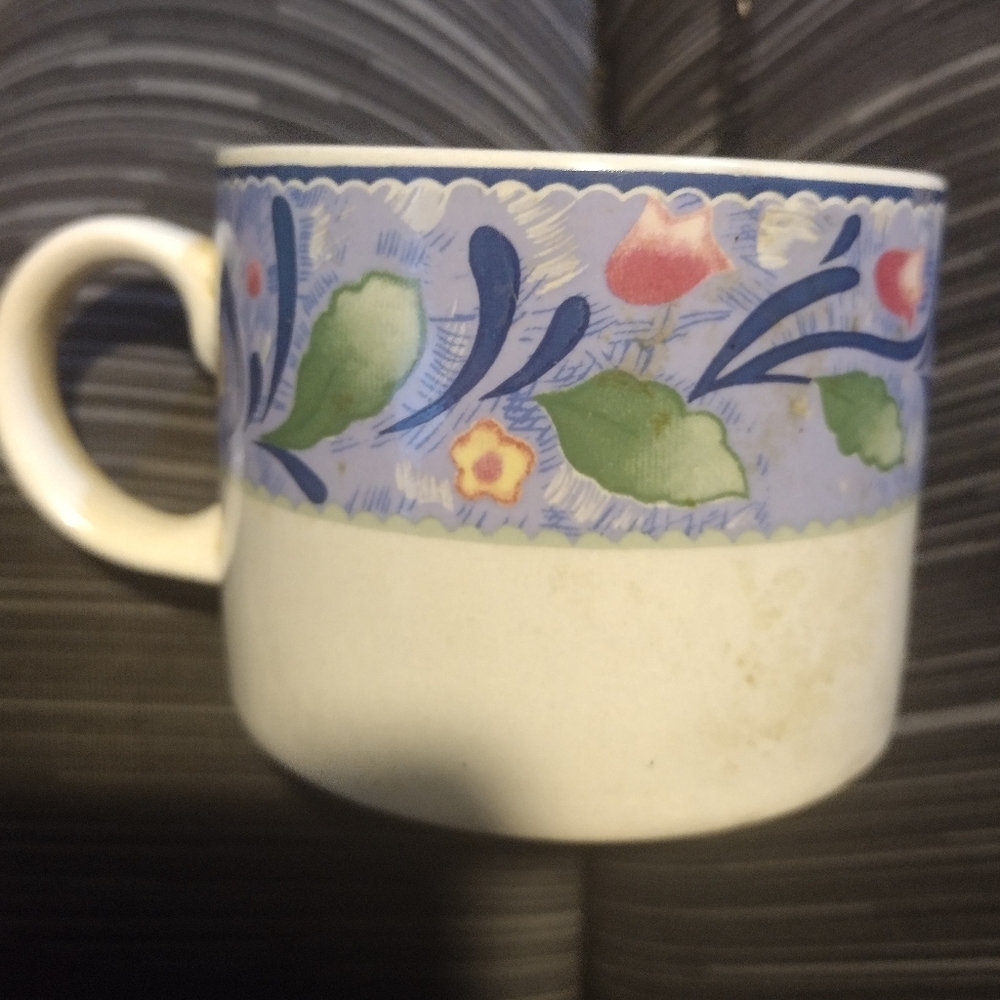 Two majestic vintage hand painted  coffee mugs.